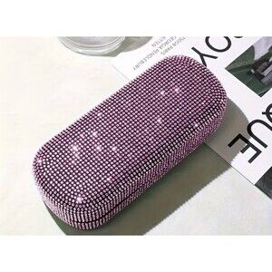 Rhinestone Hard Eyeglasses Sunglasses Case Pink Rhinestone Bling gift